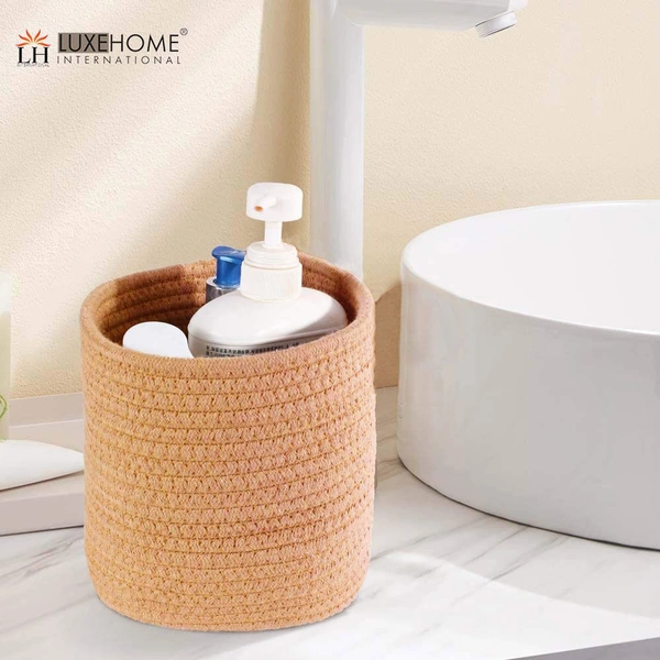 Luxe Home International Luxe Home Jute Planter Pots or Storing Basket For Storage In Kitchen Pantry Or Bedroom ( Brown, 6"x6", Pack of 1 ) - Brown