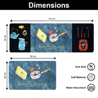 Luxe Home International Luxe Home Kitchen Mat Combo Beautiful and Happy Design Standing Desk Floor Mat Non Slip Kitchen Rugs, Comfort Runner Floor for Home Office, Sink & Laundry - Blue (116x36 & 58x36 cm PC-2) - 116x36 & 58x36 CM, Blue
