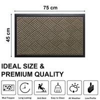 Luxe Home International Luxe Home Line Rubber Coir Door Mat Anti Slip Doormat for Indoor and Outdoor (Yellow, 45cm x 75cm) - 45x75 cm, Yellow
