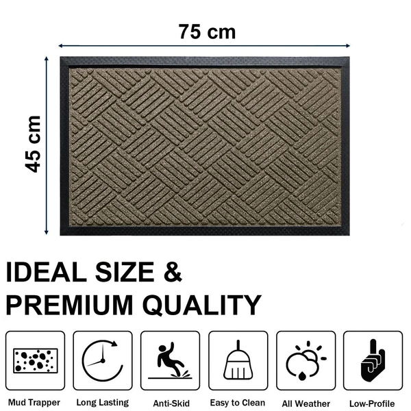 Luxe Home International Luxe Home Line Rubber Coir Door Mat Anti Slip Doormat for Indoor and Outdoor (Yellow, 45cm x 75cm) - 45x75 cm, Yellow