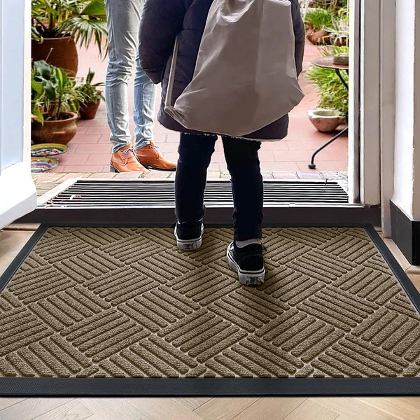 Luxe Home International Luxe Home Line Rubber Coir Door Mat Anti Slip Doormat for Indoor and Outdoor (Yellow, 45cm x 75cm) - 45x75 cm, Yellow