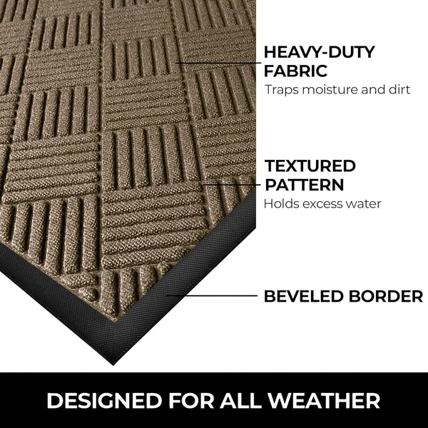 Luxe Home International Luxe Home Line Rubber Coir Door Mat Anti Slip Doormat for Indoor and Outdoor (Yellow, 45cm x 75cm) - 45x75 cm, Yellow