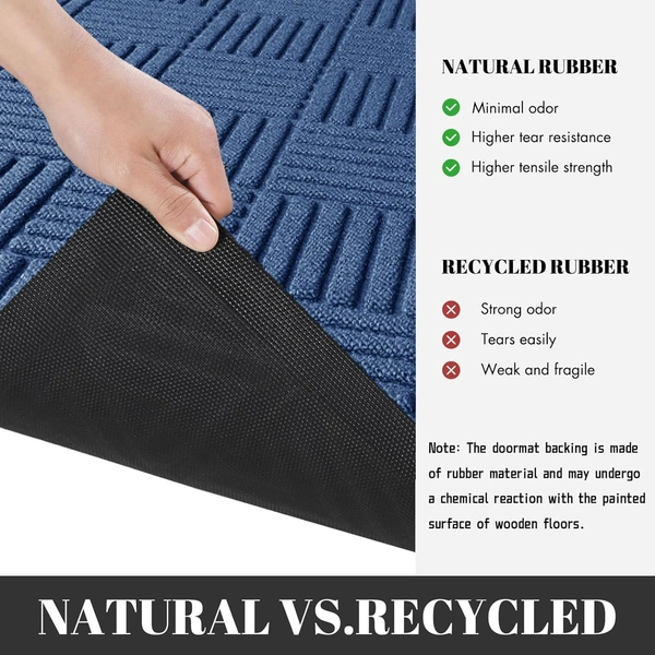 Luxe Home International Luxe Home Line Rubber Coir Door Mat Anti Slip Doormat for Indoor and Outdoor (Blue, 45cm x 75cm) - 45x75 cm, Blue