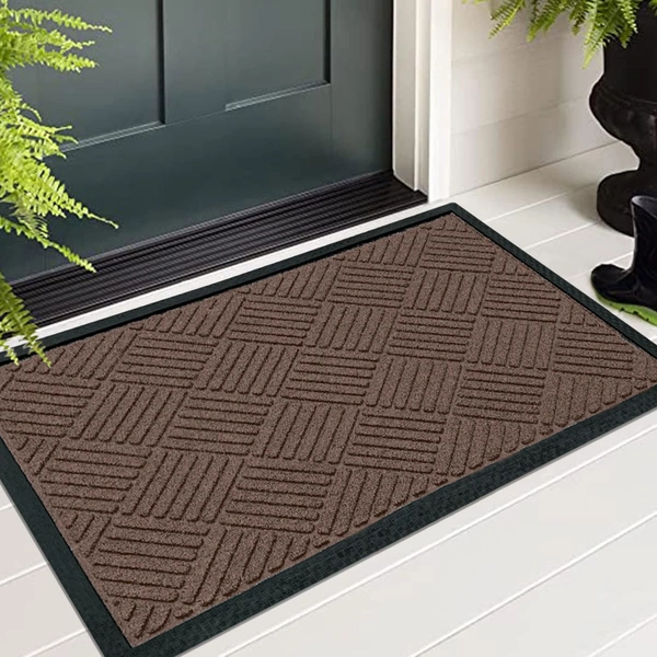 Luxe Home International Luxe Home Line Rubber Coir Door Mat Anti Slip Doormat for Indoor and Outdoor (Brown, 45cm x 75cm) - 45x75 cm, Brown