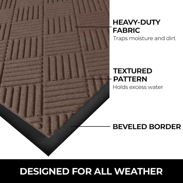 Luxe Home International Luxe Home Line Rubber Coir Door Mat Anti Slip Doormat for Indoor and Outdoor (Brown, 45cm x 75cm) - 45x75 cm, Brown