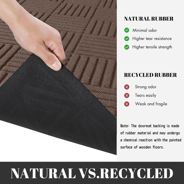 Luxe Home International Luxe Home Line Rubber Coir Door Mat Anti Slip Doormat for Indoor and Outdoor (Brown, 45cm x 75cm) - 45x75 cm, Brown
