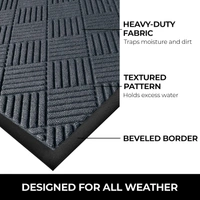 Luxe Home International Luxe Home Line Rubber Coir Door Mat Anti Slip Doormat for Indoor and Outdoor (Grey, 45cm x 75cm) - 45x75 cm, Grey