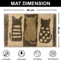 Luxe Home International Macau Cat Bath Mat (40x60 cm) Super Soft Microfiber, Anti Slip Backing, Washable Bathroom Mat Perfect for Bedroom - Chocolate - 40x60 cm, chocolate