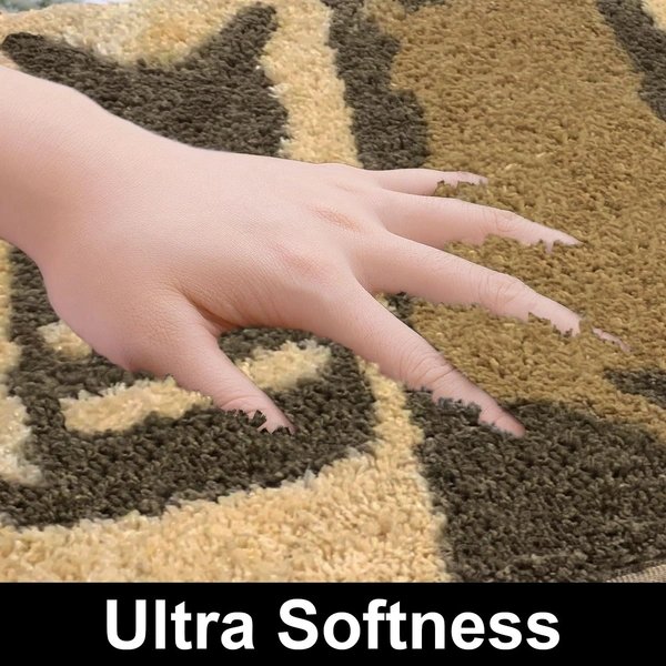 Luxe Home International Macau Cat Bath Mat (40x60 cm) Super Soft Microfiber, Anti Slip Backing, Washable Bathroom Mat Perfect for Bedroom - Chocolate - 40x60 cm, chocolate