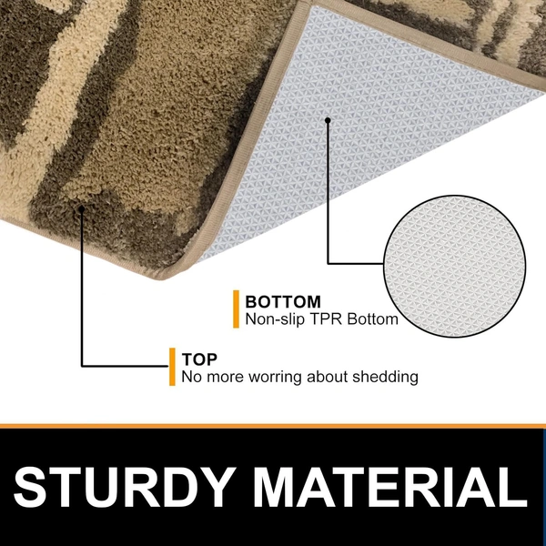 Luxe Home International Macau Cat Bath Mat (40x60 cm) Super Soft Microfiber, Anti Slip Backing, Washable Bathroom Mat Perfect for Bedroom - Chocolate - 40x60 cm, chocolate