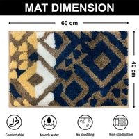 Luxe Home International Luxe Home Macau Diamond Bath Mat (40x60 cm) Super Soft Microfiber, Anti Slip Backing, Washable Bathroom Mat Perfect for Bedroom - Taupe - 40x60 cm, Taupe