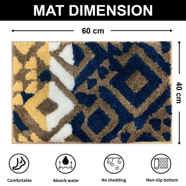 Luxe Home International Luxe Home Macau Diamond Bath Mat (40x60 cm) Super Soft Microfiber, Anti Slip Backing, Washable Bathroom Mat Perfect for Bedroom - Taupe - 40x60 cm, Taupe