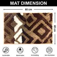 Luxe Home International Luxe Home Macau Diamond Bath Mat (40x60 cm) Super Soft Microfiber, Anti Slip Backing, Washable Bathroom Mat Perfect for Bedroom - Chocolate - 40x60 cm, Chocolate