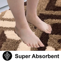 Luxe Home International Luxe Home Macau Diamond Bath Mat (40x60 cm) Super Soft Microfiber, Anti Slip Backing, Washable Bathroom Mat Perfect for Bedroom - Chocolate - 40x60 cm, Chocolate