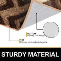 Luxe Home International Luxe Home Macau Diamond Bath Mat (40x60 cm) Super Soft Microfiber, Anti Slip Backing, Washable Bathroom Mat Perfect for Bedroom - Chocolate - 40x60 cm, Chocolate