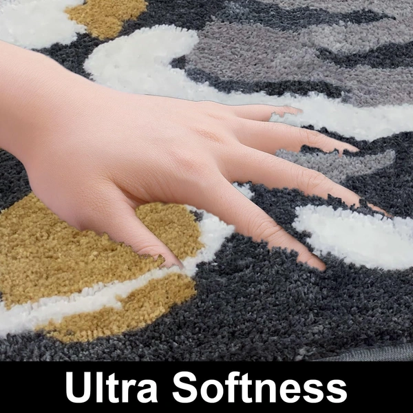 Luxe Home International Luxe Home Macau Planet Bath Mat (40x60 cm) Super Soft Microfiber, Anti Slip Backing, Washable Bathroom Mat Perfect for Bedroom - Silver - 40x60 cm, Silver