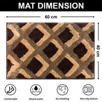 Luxe Home International Luxe Home Macau Square Bath Mat (40x60 cm) Super Soft Microfiber, Anti Slip Backing, Washable Bathroom Mat Perfect for Bedroom - Chocolate - 40x60 cm, Chocolate