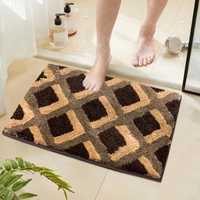 Luxe Home International Luxe Home Macau Square Bath Mat (40x60 cm) Super Soft Microfiber, Anti Slip Backing, Washable Bathroom Mat Perfect for Bedroom - Chocolate - 40x60 cm, Chocolate
