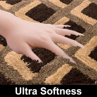 Luxe Home International Luxe Home Macau Square Bath Mat (40x60 cm) Super Soft Microfiber, Anti Slip Backing, Washable Bathroom Mat Perfect for Bedroom - Chocolate - 40x60 cm, Chocolate