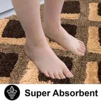 Luxe Home International Luxe Home Macau Square Bath Mat (40x60 cm) Super Soft Microfiber, Anti Slip Backing, Washable Bathroom Mat Perfect for Bedroom - Chocolate - 40x60 cm, Chocolate