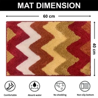 Luxe Home International Luxe Home Macau Stripe Bath Mat (40x60 cm) Super Soft Microfiber, Anti Slip Backing, Washable Bathroom Mat Perfect for Bedroom - Red - 40x60 cm, Red