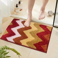 Luxe Home International Luxe Home Macau Stripe Bath Mat (40x60 cm) Super Soft Microfiber, Anti Slip Backing, Washable Bathroom Mat Perfect for Bedroom - Red - 40x60 cm, Red