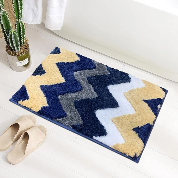 Luxe Home International Luxe Home Macau Stripe Bath Mat (40x60 cm) Super Soft Microfiber, Anti Slip Backing, Washable Bathroom Mat Perfect for Bedroom - Blue - 40x60 cm, Blue