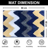 Luxe Home International Luxe Home Macau Stripe Bath Mat (40x60 cm) Super Soft Microfiber, Anti Slip Backing, Washable Bathroom Mat Perfect for Bedroom - Blue - 40x60 cm, Blue