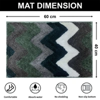 Luxe Home International Luxe Home Macau Stripe Bath Mat (40x60 cm) Super Soft Microfiber, Anti Slip Backing, Washable Bathroom Mat Perfect for Bedroom - Green - 40x60 cm, Green