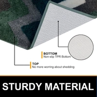 Luxe Home International Luxe Home Macau Stripe Bath Mat (40x60 cm) Super Soft Microfiber, Anti Slip Backing, Washable Bathroom Mat Perfect for Bedroom - Green - 40x60 cm, Green