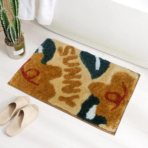 Luxe Home International Luxe Home Macau Sunny Bath Mat (40x60 cm) Super Soft Microfiber, Anti Slip Backing, Washable Bathroom Mat Perfect for Bedroom - Yellow - 40x60 cm, Yellow