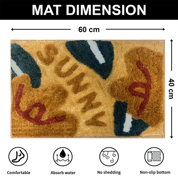 Luxe Home International Luxe Home Macau Sunny Bath Mat (40x60 cm) Super Soft Microfiber, Anti Slip Backing, Washable Bathroom Mat Perfect for Bedroom - Yellow - 40x60 cm, Yellow