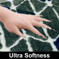 Luxe Home International Luxe Home Macau Trangle Bath Mat (40x60 cm) Super Soft Microfiber, Anti Slip Backing, Washable Bathroom Mat Perfect for Bedroom - Green - 40x60 cm, Green