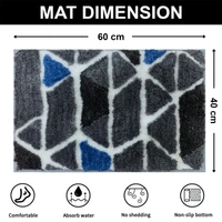 Luxe Home International Luxe Home Macau Trangle Bath Mat (40x60 cm) Super Soft Microfiber, Anti Slip Backing, Washable Bathroom Mat Perfect for Bedroom - Grey - 40x60 cm, Grey