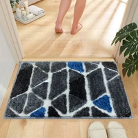 Luxe Home International Luxe Home Macau Trangle Bath Mat (40x60 cm) Super Soft Microfiber, Anti Slip Backing, Washable Bathroom Mat Perfect for Bedroom - Grey - 40x60 cm, Grey