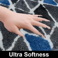 Luxe Home International Luxe Home Macau Trangle Bath Mat (40x60 cm) Super Soft Microfiber, Anti Slip Backing, Washable Bathroom Mat Perfect for Bedroom - Grey - 40x60 cm, Grey