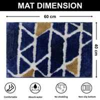 Luxe Home International Luxe Home Macau Trangle Bath Mat (40x60 cm) Super Soft Microfiber, Anti Slip Backing, Washable Bathroom Mat Perfect for Bedroom - Blue - 40x60 cm, Blue