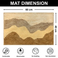 Luxe Home International Luxe Home Macau Waves Bath Mat (40x60 cm) Super Soft Microfiber, Anti Slip Backing, Washable Bathroom Mat Perfect for Bedroom - Yellow - 40x60 cm, Yellow