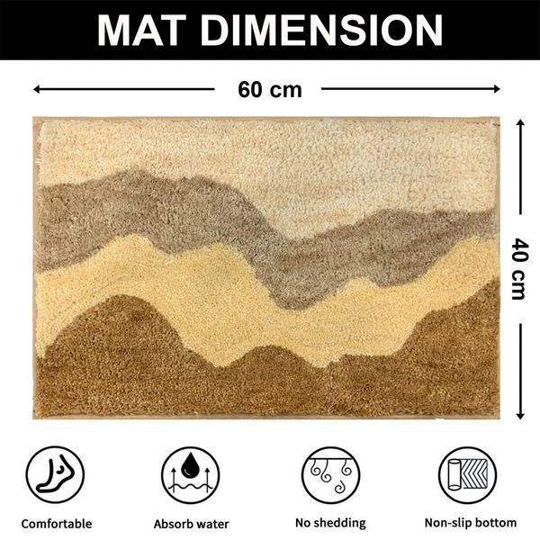 Luxe Home International Luxe Home Macau Waves Bath Mat (40x60 cm) Super Soft Microfiber, Anti Slip Backing, Washable Bathroom Mat Perfect for Bedroom - Yellow - 40x60 cm, Yellow