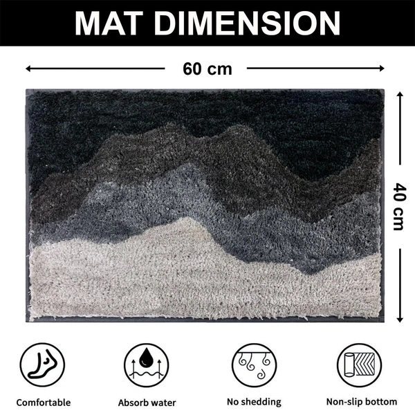 Luxe Home International Luxe Home Macau Waves Bath Mat (40x60 cm) Super Soft Microfiber, Anti Slip Backing, Washable Bathroom Mat Perfect for Bedroom - Green - 40x60 cm, Green