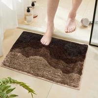 Luxe Home International Luxe Home Macau Waves Bath Mat (40x60 cm) Super Soft Microfiber, Anti Slip Backing, Washable Bathroom Mat Perfect for Bedroom - Coffee - 40x60 cm, Coffee