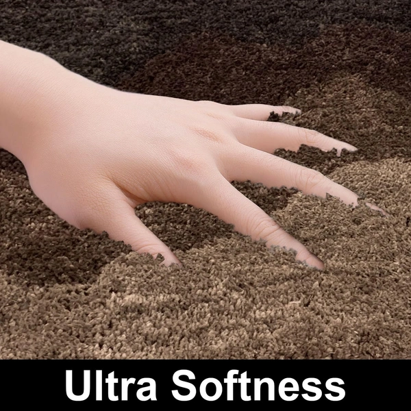 Luxe Home International Luxe Home Macau Waves Bath Mat (40x60 cm) Super Soft Microfiber, Anti Slip Backing, Washable Bathroom Mat Perfect for Bedroom - Coffee - 40x60 cm, Coffee