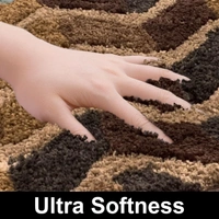 Luxe Home International Luxe Home Macau Zigzag Bath Mat (40x60 cm) Super Soft Microfiber, Anti Slip Backing, Washable Bathroom Mat Perfect for Bedroom - Taupe - 40x60 cm, Taupe