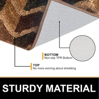 Luxe Home International Luxe Home Macau Zigzag Bath Mat (40x60 cm) Super Soft Microfiber, Anti Slip Backing, Washable Bathroom Mat Perfect for Bedroom - Taupe - 40x60 cm, Taupe