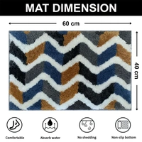 Luxe Home International Macau Zigzag Bath Mat (40x60 cm) Super Soft Microfiber, Anti Slip Backing, Washable Bathroom Mat Perfect for Bedroom - Yellow - 40x60 cm, Yellow