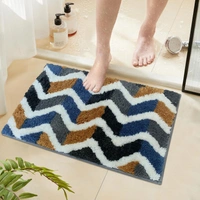Luxe Home International Macau Zigzag Bath Mat (40x60 cm) Super Soft Microfiber, Anti Slip Backing, Washable Bathroom Mat Perfect for Bedroom - Yellow - 40x60 cm, Yellow