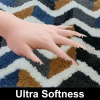 Luxe Home International Macau Zigzag Bath Mat (40x60 cm) Super Soft Microfiber, Anti Slip Backing, Washable Bathroom Mat Perfect for Bedroom - Yellow - 40x60 cm, Yellow