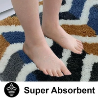 Luxe Home International Macau Zigzag Bath Mat (40x60 cm) Super Soft Microfiber, Anti Slip Backing, Washable Bathroom Mat Perfect for Bedroom - Yellow - 40x60 cm, Yellow