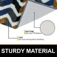 Luxe Home International Macau Zigzag Bath Mat (40x60 cm) Super Soft Microfiber, Anti Slip Backing, Washable Bathroom Mat Perfect for Bedroom - Yellow - 40x60 cm, Yellow