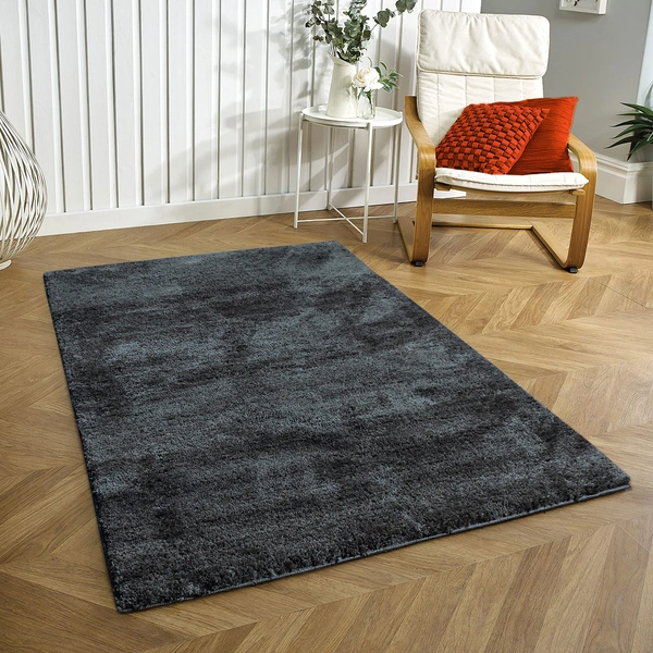 Luxe Home International Luxe Home Newman Carpets Microfiber Shaggy Carpet for Living Room, Bedroom - 3x5 Feet, Ultra Soft Non-Slip Fluffy Area Rug, Easy to Clean, Anthra - 3x5 Ft, Anthra